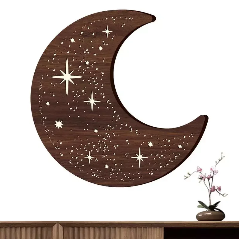 

Wall Lamp Nordic Boho LED Wall Light For Bedroom Wooden Moon Wall Sconce Light For Living Room Bedroom Home Room Decor