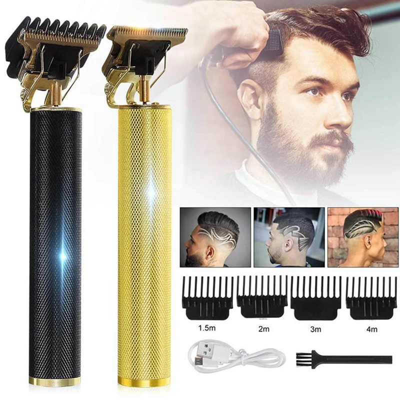 Golden Hair Clipper Rechargeable Electric Push Shaver T9 Bal