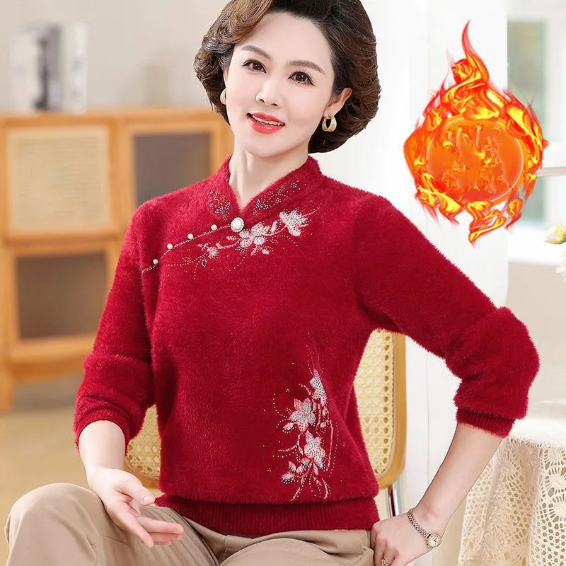 Утолщенная норковая кашемировая Женская трикотажная одежда Pollover Топ Новая