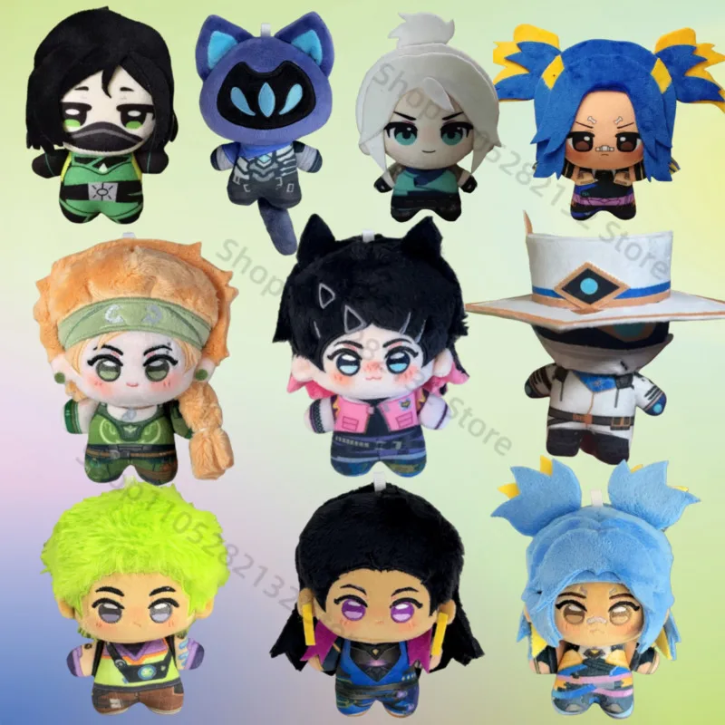 Фото Новая игрушка-подвеска Valorant: плюшевые персонажи Cypher, Clove, Adorable Neon, Iso, Skye, Reyna, Gekko, Viper, Sage, Jett, Omen, Yoru, 10 см, подарок №1