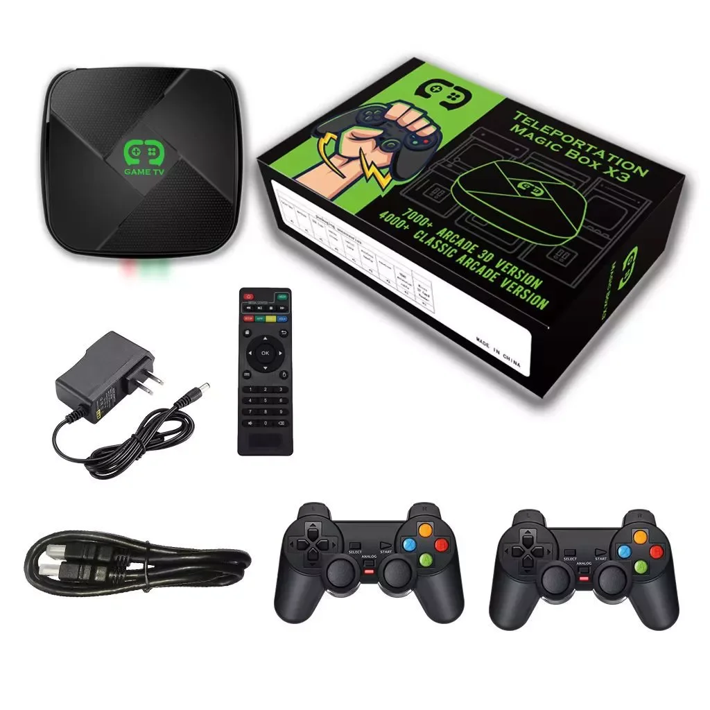 GAME Box i3 3D Video Game Console Hisilicon Gaming System 35+Simulators 4K HD Output Retro Arcade Console 2Wireless Gamepads