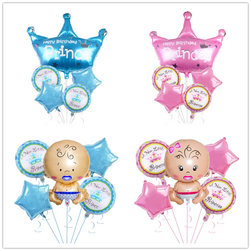 

Crown Foil Balloon Boy or Girl Pink Blue Balloons Baby Shower Birthday Party Decoration Gender Reveal Party Decor Helium Globos