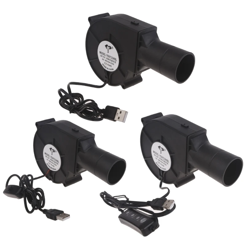 

USB Powered Blower BBQ Fan with Adjustable Wind Speed for Barbecue Camping Fire Charcoal Starter Cooking Tool
