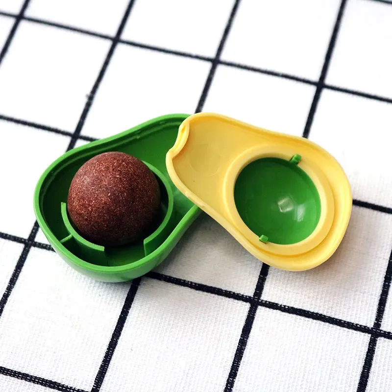 Игрушка авокадо кошачья мята съедобные лижущие шарики кошки на стене