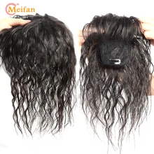 MEIFAN Synthetic Topper Closure Hairpieces with Bangs Clip on the Top of Head Hair Extension to Cover the White Hair Hairpiece