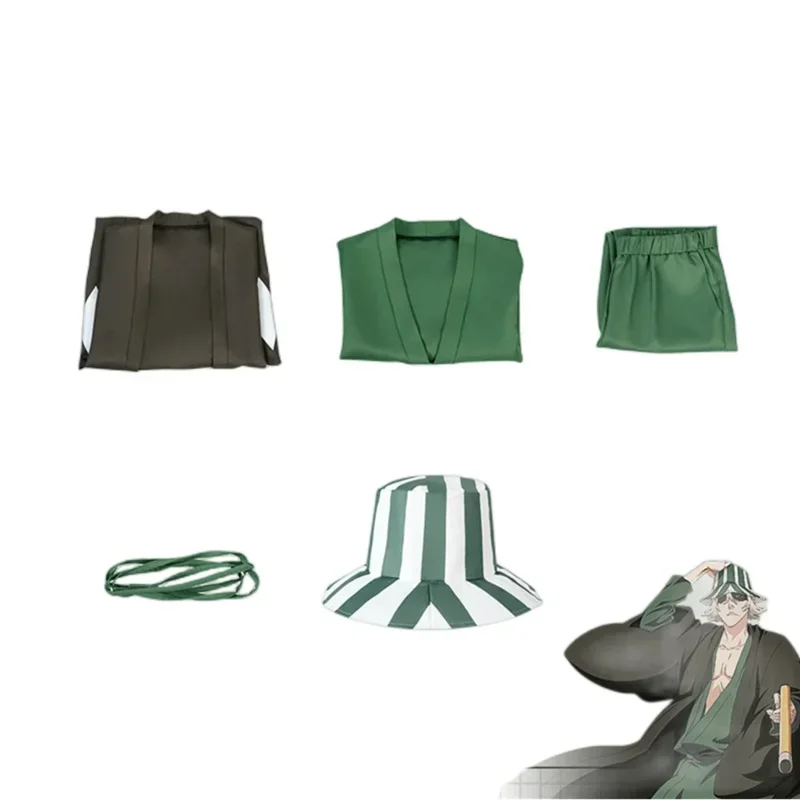 Одежда аниме Bleach Косплей Урахара Кисуке Хэллоуин Карнавальный костюм для