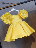 gardenwed yellow girls flower dress baby communion dress birthday dress for girls cute ball gown birthday princess dresses 2022