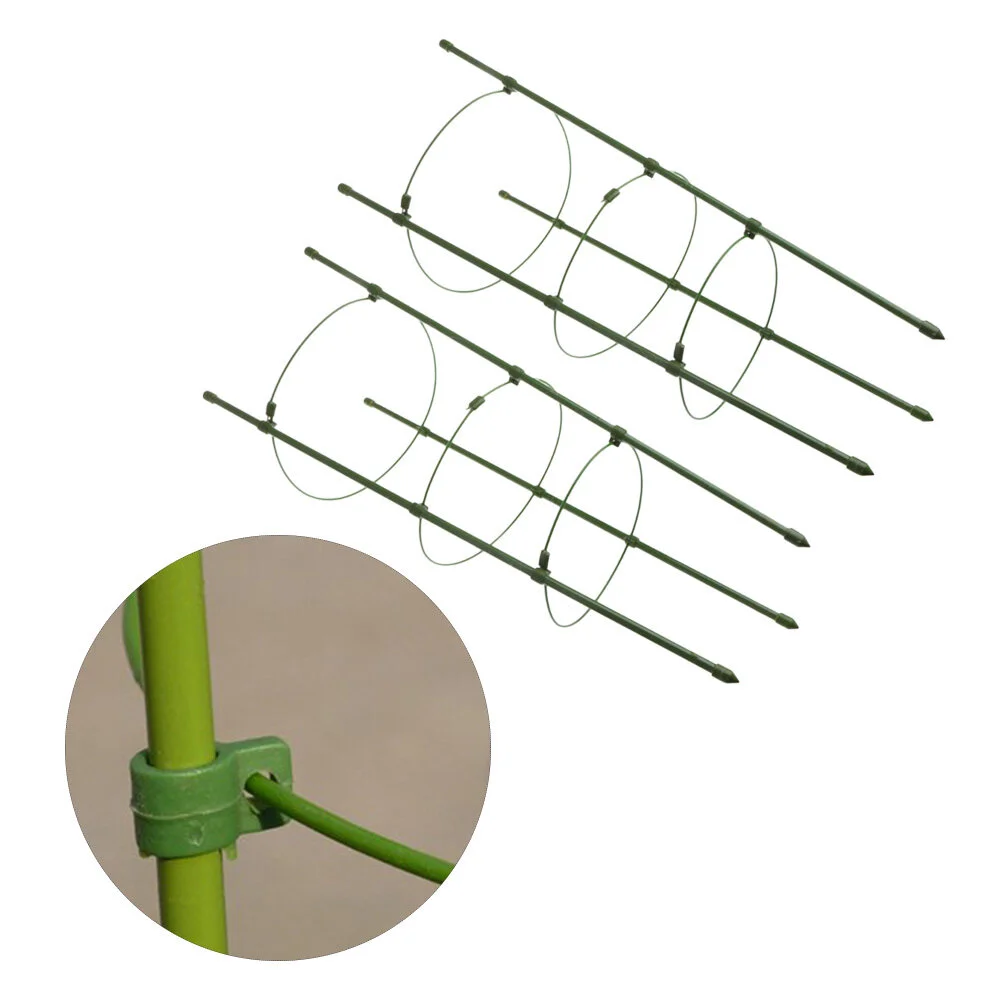 

2pcs Support Stakes Metal Garden Cage Sticks Supports Climbing for Potted Plants Fences Cucumber Flowers Trellis Garden
