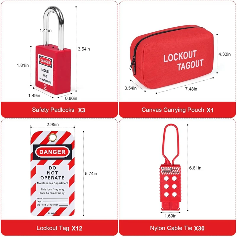 Комплект блокировки Tagout Блокировка электрогруппы Haspstags блокировка промышленных