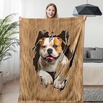 BlessLiving 3D Lovely Pug Flannel Throw Blanket Super Soft Lightweight Kawaii Dog Animal Fur Plank Pattern Blanket Dropshipping 1