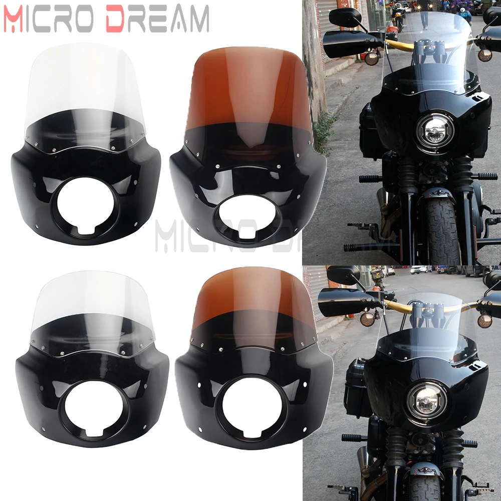 

Roadster Harley Sportster Low 1200 Windshield Nightster 883 For Super Racer Custom Cafe Fairing Kits Headlight Motorcycle 15inch