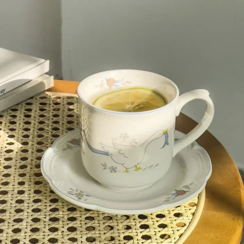 kreatywny zestaw naczyń obiadowych dekoracyjny uchwyt na łabędź ręcznie szczypaniona elegancja koronkowa ulga do kawy owoc deser mieszanie