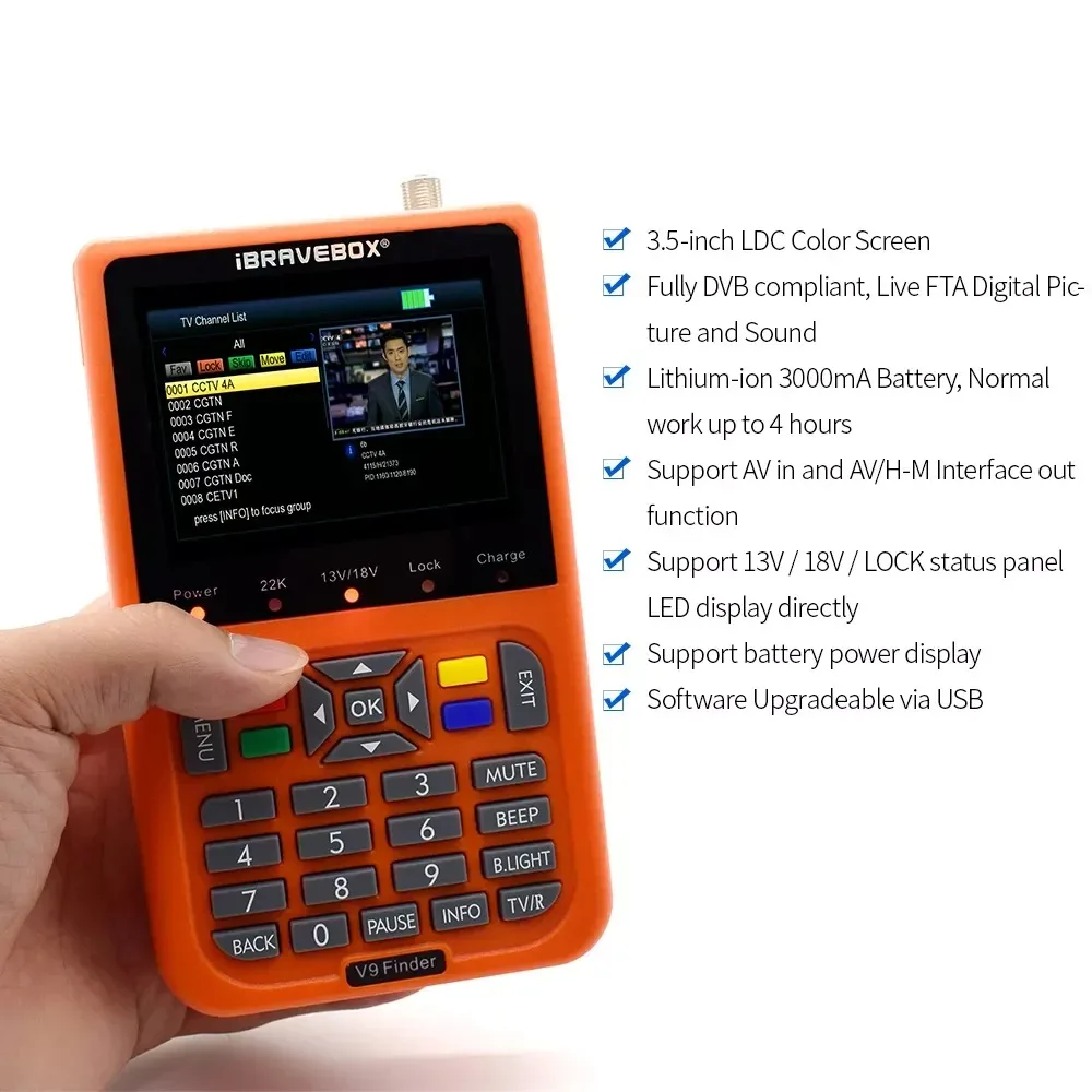 IBRAVEBOX LCD V9 Finder Цифровой спутниковый искатель ЖК- сигнала