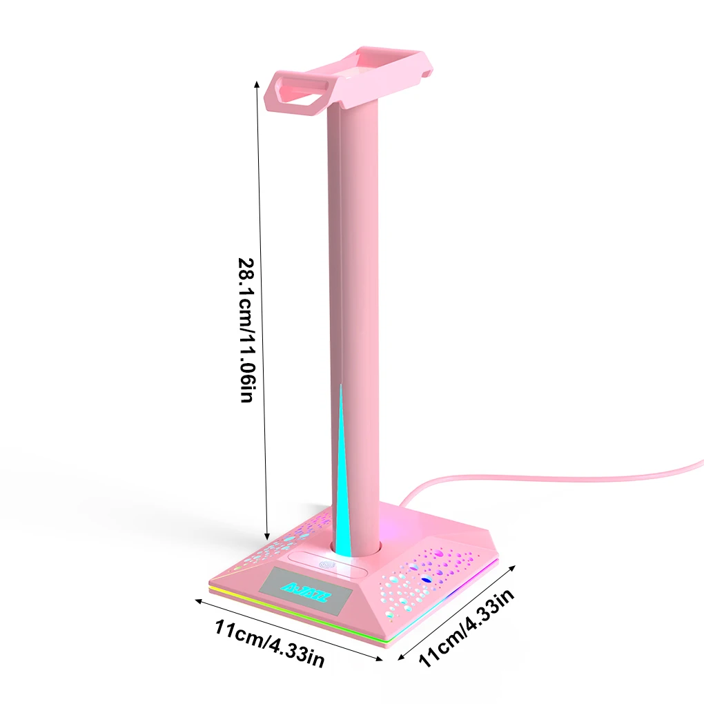 

Цветная Подставка для наушников с подсветильник кой и двумя USB-портами