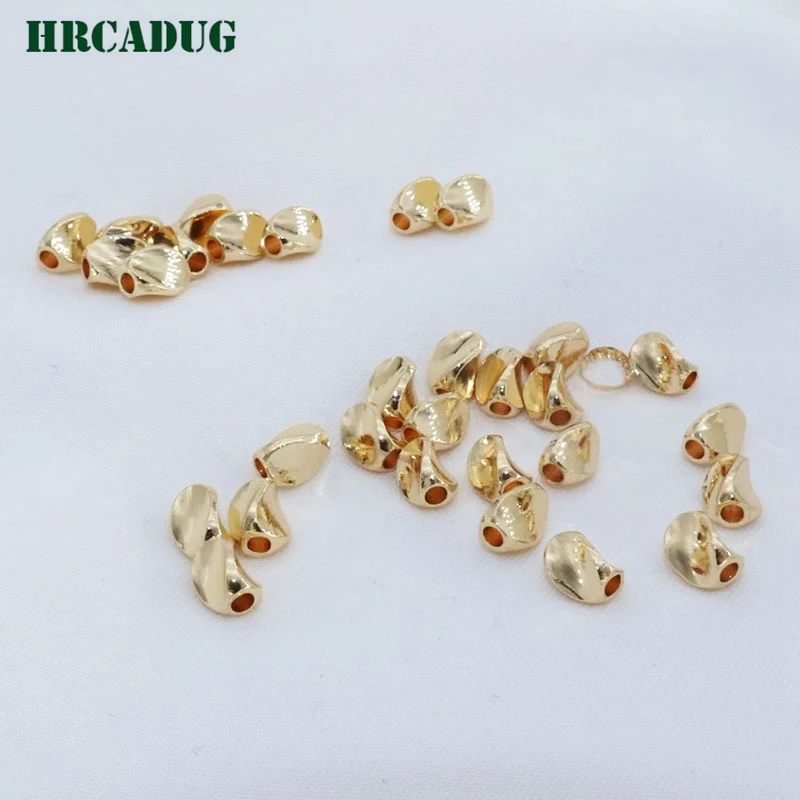 6*4.5mm Twisting Bead 18K Gold Plated Loose Spacer Beads Separators For Jewelry Beads To Make Bracelets Diy Accessories Findings