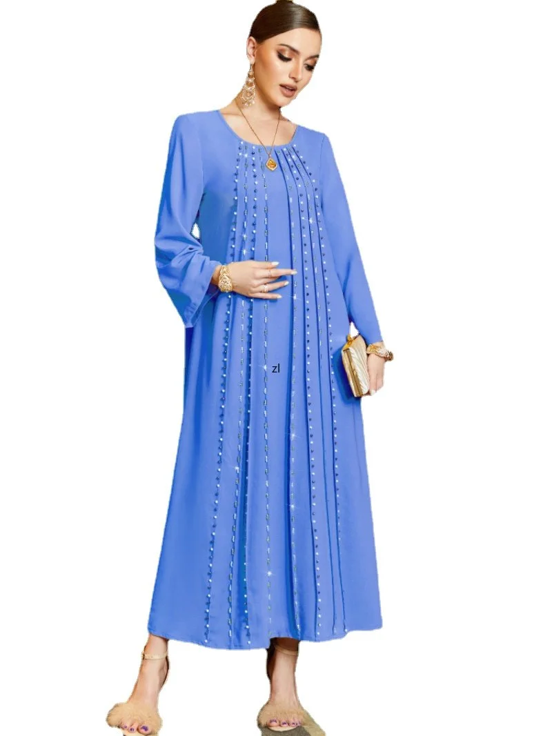 African Dresses For Women Boubou Africain Femme Diamonds Dashiki Clothes Long Sleeve Ankara Girl Party Muslim Fashion Abaya