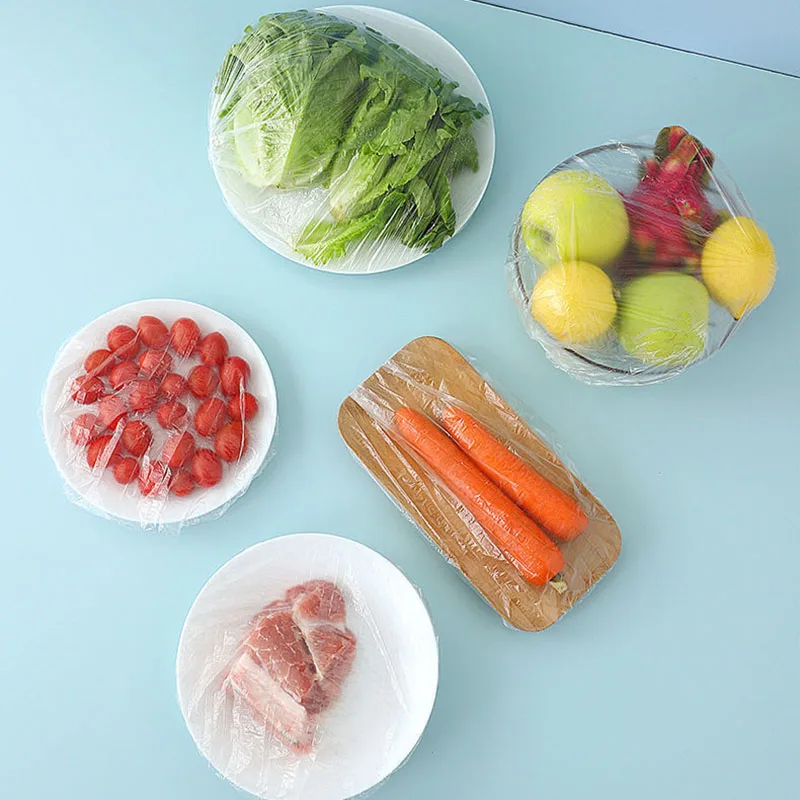 

50Pcs/Pack Ziploc Bag Freshkeeping Cover Dustproof Disposable PE Cling Wrap For Household Kitchen Supplies