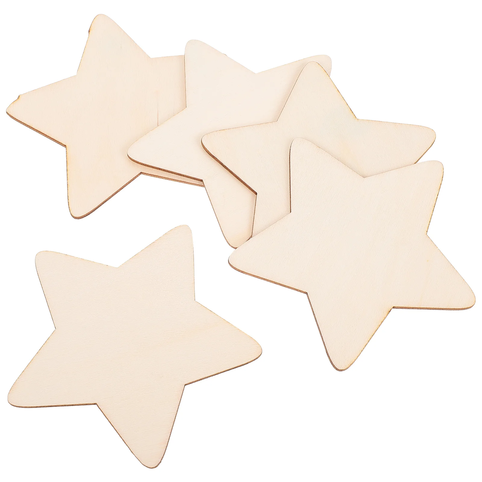 

50 Pcs Jupiter DIY Accessory Unfinished Wooden Chips Graffiti Animal Decor Simple Slices House Accessories For Home Five-pointed