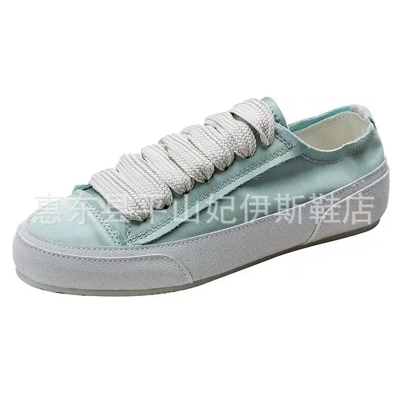 2022 New Satin Shoes Spanish Ribbon Women's Commuter Shoes Flat Shoes Casual And Comfortable Soft Bottom White Shoes Women