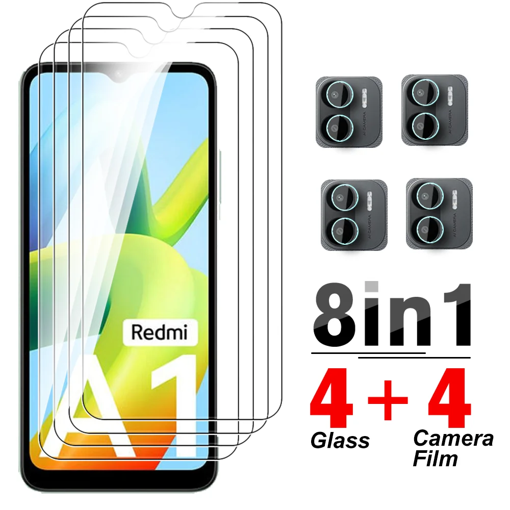 

8in1 для Xiaomi Redmi A1 закаленное стекло Защита экрана для RedmiA1 Redmy A 1 полное покрытие объектив камеры смартфона мягкая стеклянная пленка