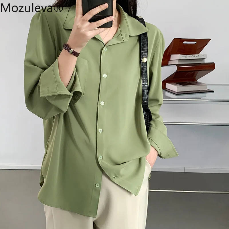 

Mozuleva Women Shirt Long Sleeve Loose Woman Clothes Elegant Ladies White Shirts 2022 Spring Autumn Basic Work Wear Tops