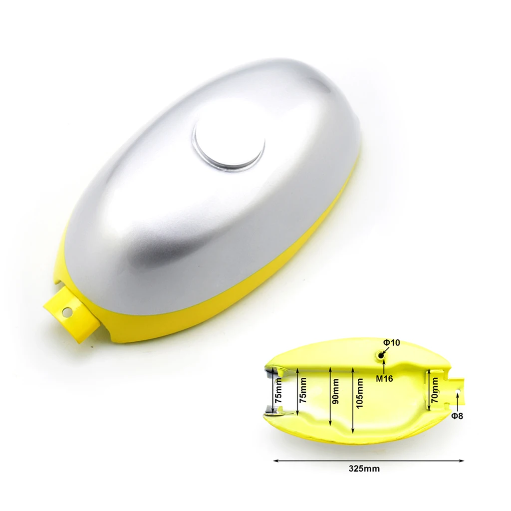 

Gas Motorcycle Fuel Tank for Hond-a Mini Trail Z50 Monkey Bike 50CC silver & yellow