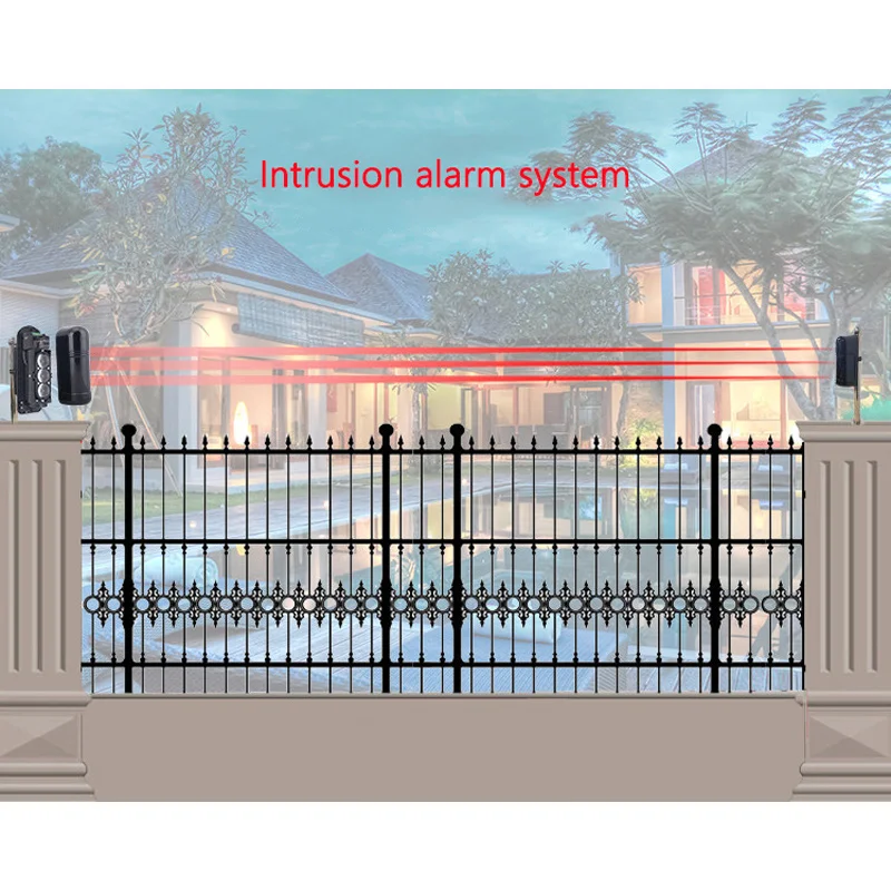 Outdoor Three Beam Infrared Radiation Detector IP55 Waterproof Household Monitor Human Body Intrusion Anti-theft Alarm System enlarge