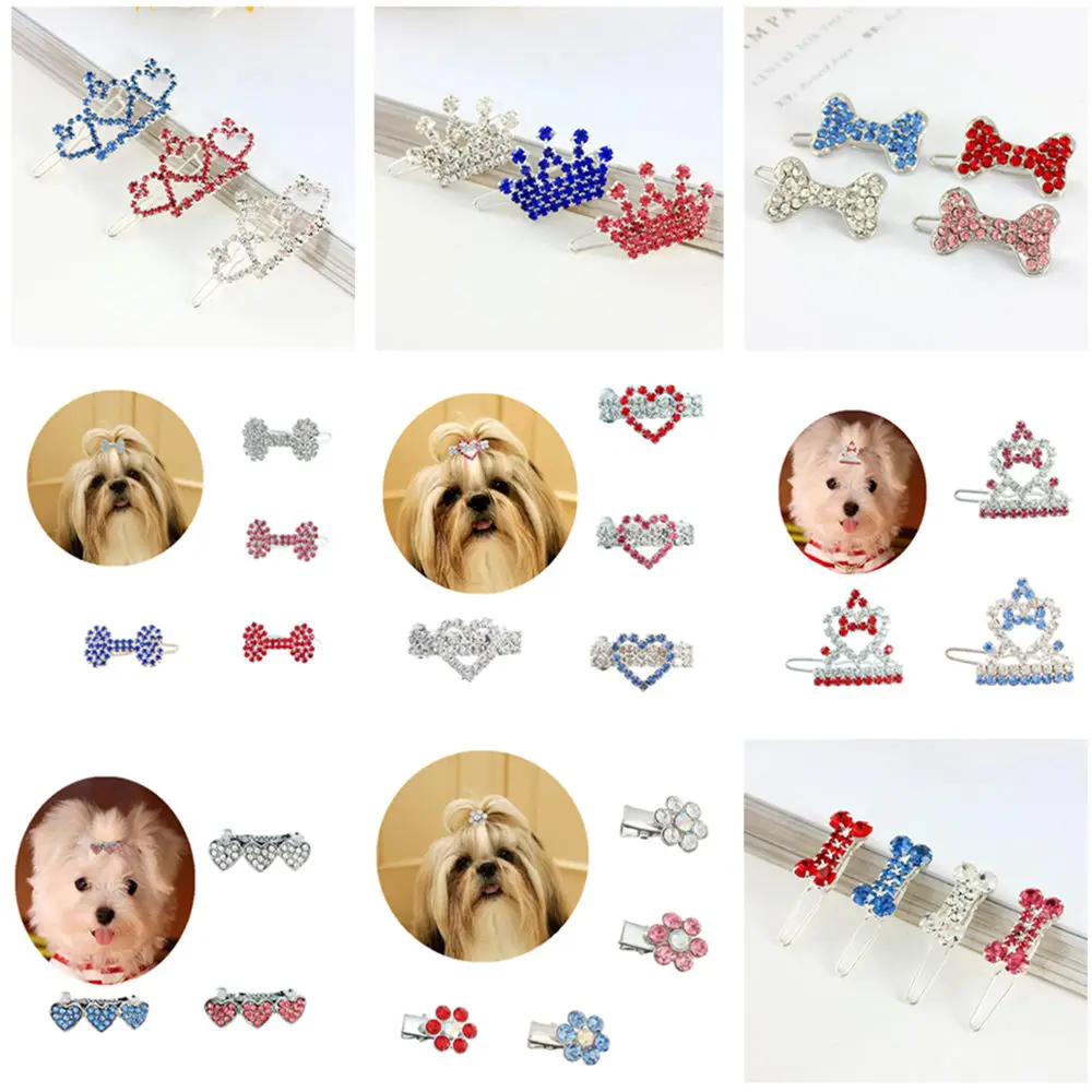 

Hot Sale Bling Dog Supplies Bling Hair Clips for Dogs Bling Puppy Pets Acessories Pet Hairpin Cute Hair Clips Pet Hair Grooming