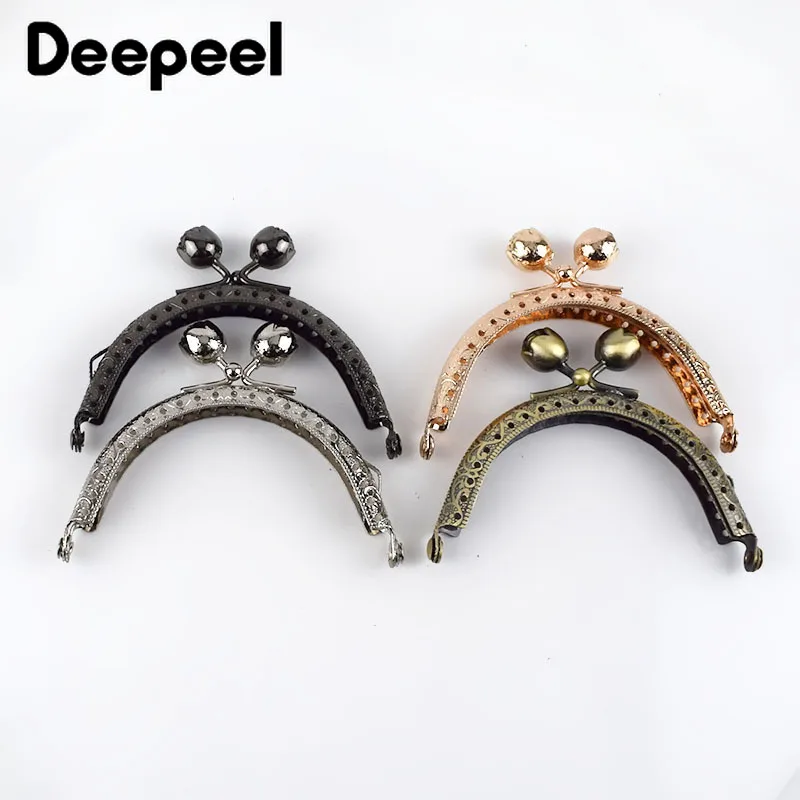 5/10 шт. Металлическая рамка для кошелька Deepeel 8,5 см с креплениями для шитья, застежкой для сумок с розовым замком-поцелуем, ручкой и аппаратурой для аксессуаров ручных сумок