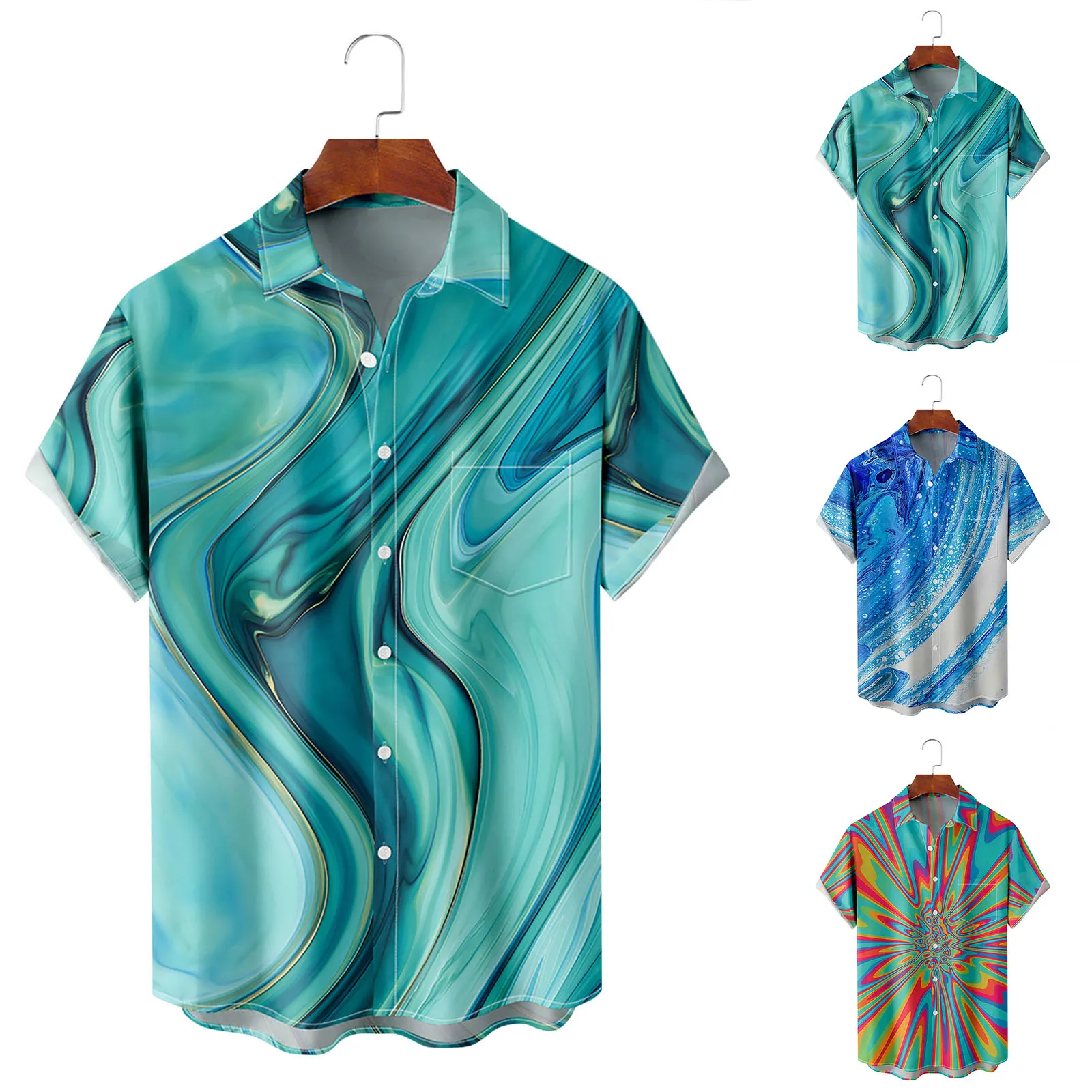 

2023 3d Print Painting Floral Hawaiian Shirt Men Women Turn Down Collar Vintage 3d Print Camisa Button Men's Clothes Flower