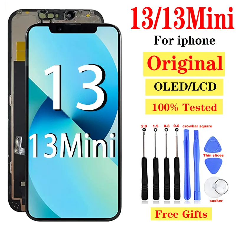 

100% Tested LCD Display For iPhone 13/13 Mini OLED Pantalla 3D Touch Screen No Dead Pixel Replacement For iPhone 13 13 Mini LCD
