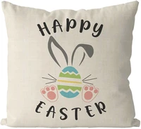 happy easter pillow covers bunny eggs throw pillowcase home sofa bedroom cushion case seasonal spring farmhouse peeps decor