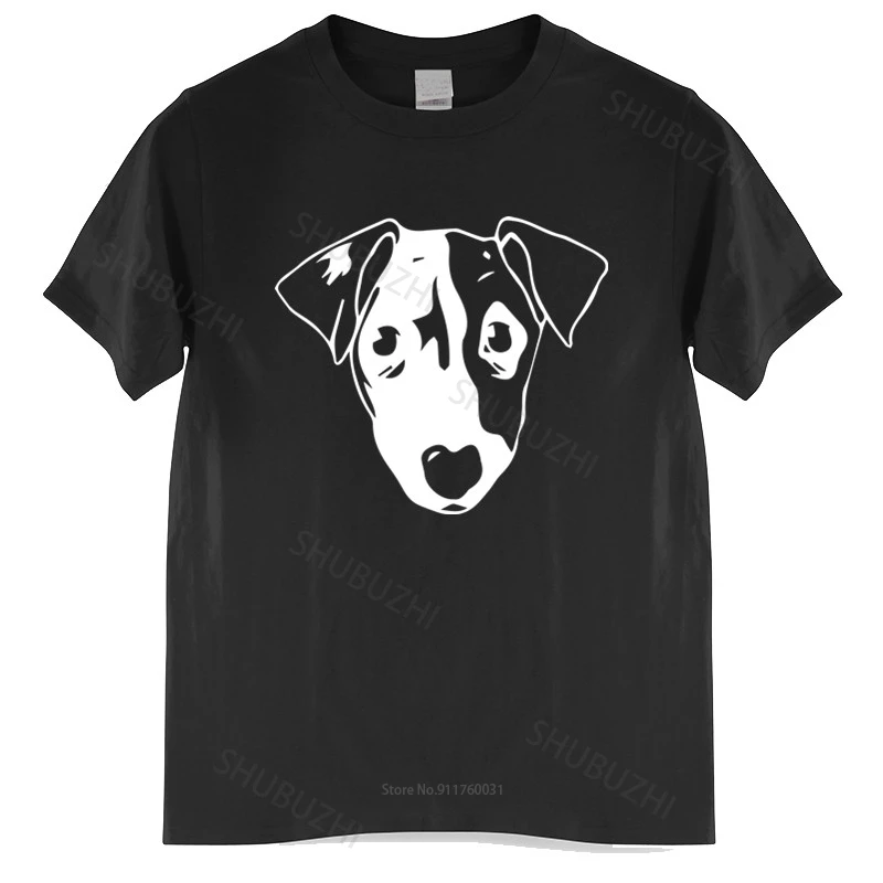 Cotton Tshirt Men Tops Dog T-Shirt Hund Haustier Tier Jack Russel Terrier Hundegesicht Gesicht Kopf Neu Homme Black T-shirt