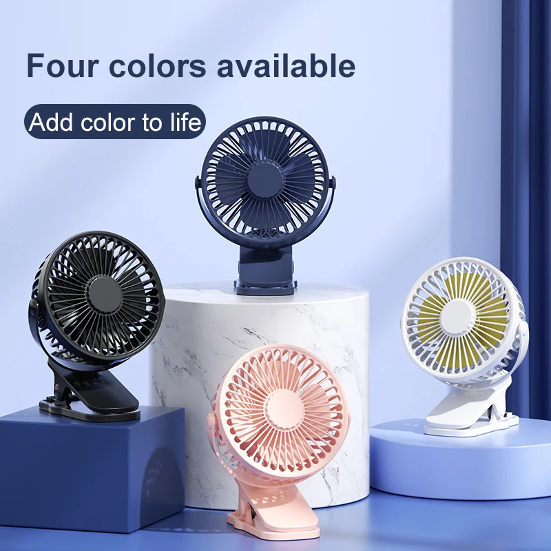 

Portable USB Rechargeable Table Fan Clip-on Type Mini Desk Fan 720 Degree Rotation Adjustable Clip-on Fan For Student Dormitory