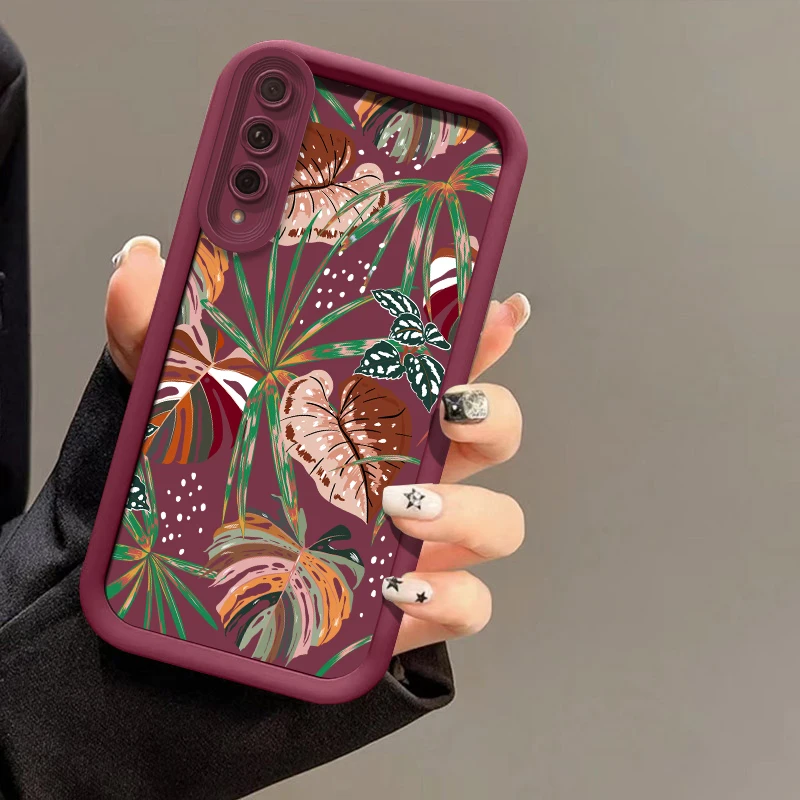 Painted Leaf Silicone Case For Huawei Honor 8X 9X Y7A X7 X9 X30 10I X50I Magic 5 6 Pro Shockproof Bumper Back Soft Phone Cover
