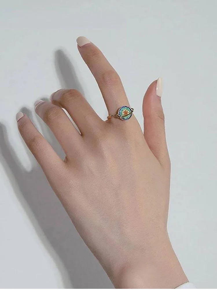 Вращающееся цветное кольцо с бриллиантами женское красным взрывобезопасным