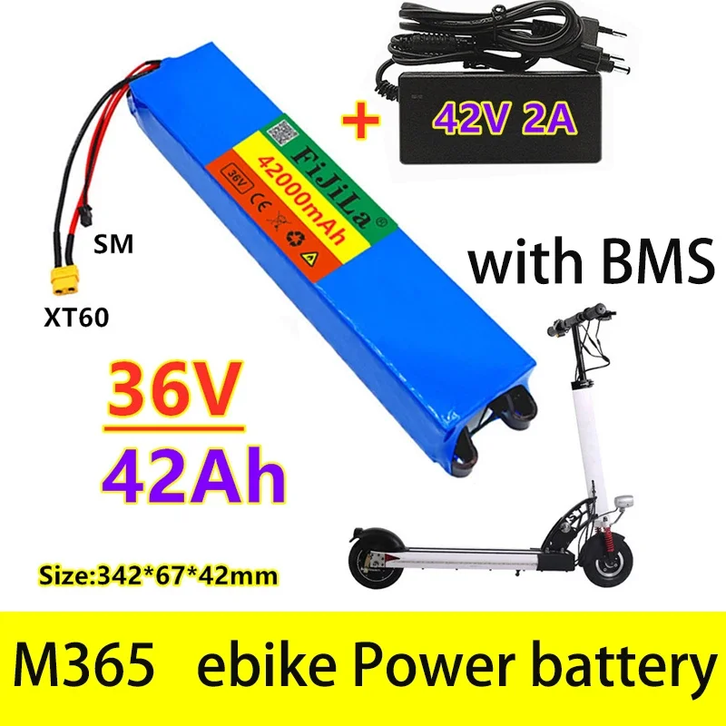

36V 42Ah/30Ah 18650 Lithium Battery Pack 10S3P 250w-500W Same Port 42V Electric Rollers M365 Ebike Power Battery with BMS