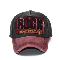 high quality letter rock embroidery baseball cap for men women gorras outdoor sport sun hat washed cotton rock caps