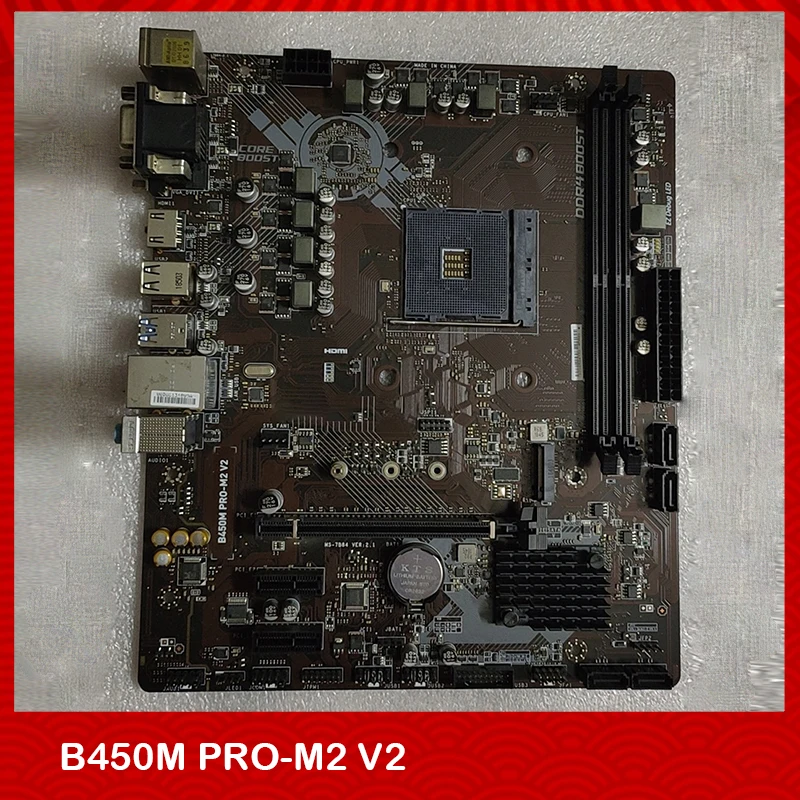 

Original Desktop Gaming Motherboard For Msi B450M PRO-M2 V2 AMD AM4 DDR4 64GB VGA+DVI+HDMI-Compatible M-ATX Fully Tested