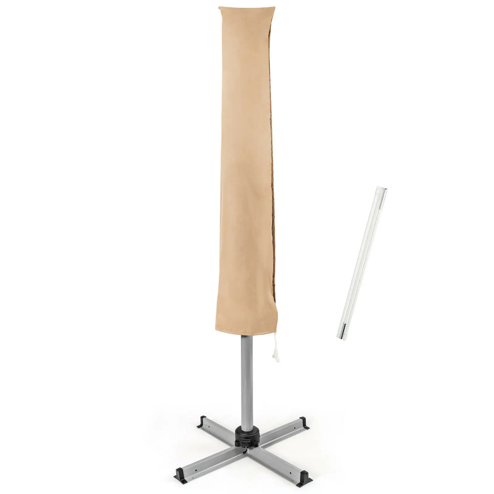 

Parasol Offset Cantilever Umbrella Cover 11ft Zipper Fiberglass Rod Outdoor