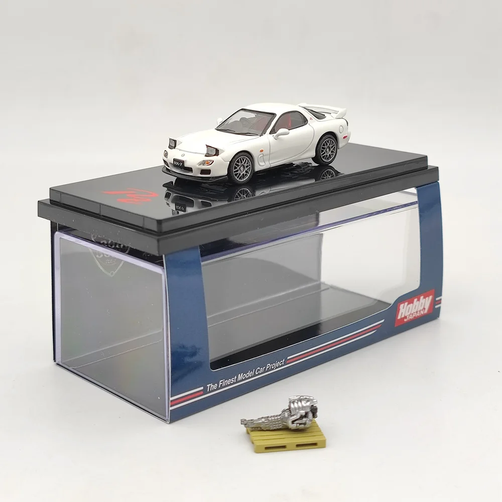 

Hobby Japan 1/64 MAZDA RX-7 (FD3S) Type RZ With Engine Display Model White HJ642007EW Diecast Toys Car Collection Gifts