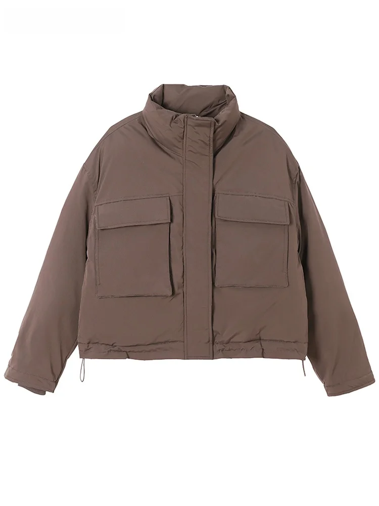 La Chapelle зимнее новое корейское пальто с простым большим карманом и хлопковой