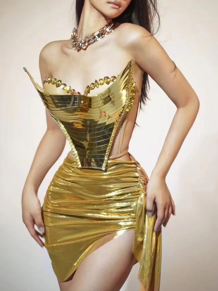 Высокое качество горячее тиснение сексуальная юбка с запахом на груди