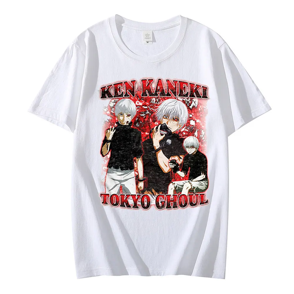 

2022 Trendy New Short-sleeved T-shirt Casual Fashion KEN KANEKI Anime Street Short-sleeved T-shirt