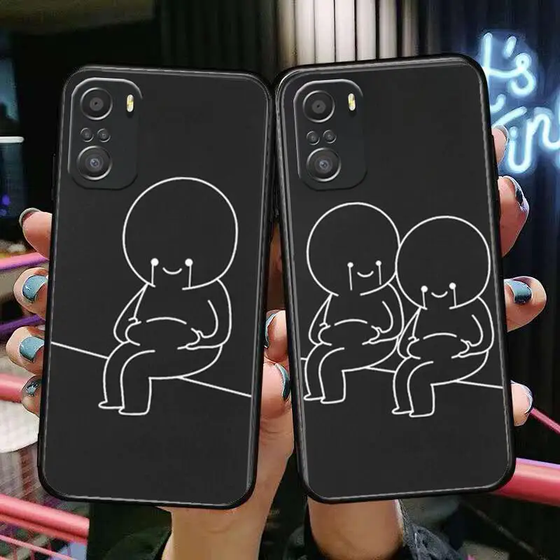 

Couple Cute Phone Case For xiaomi mi 11 Lite pro Ultra 10s 9 8 MIX 4 FOLD 10T 5g Black Cover Silicone Back Prett