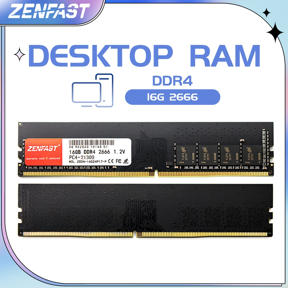 Оперативная память ZENFAST DDR4 4 ГБ 8 16 32 DDR3 1333 МГц 1600 2133 2400 2666 для настольного ПК ОЗУ Dimm