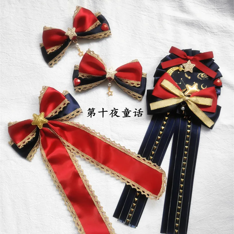 

Lolita Wine Red Purplish Blue Lolita JSK Dress Op Hair Accessories Barrettes Brooch