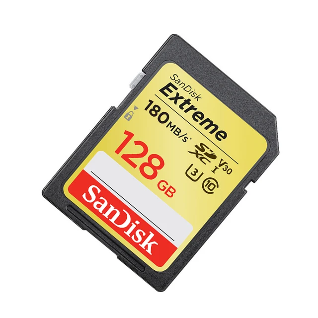 SanDisk Memory Card Extreme SD Card 4K UHD 32GB SDHC 64GB 128GB 256GB SDXC C10 U3 V30 up to 180M/s For 1080p 3D Full HD Camera 4