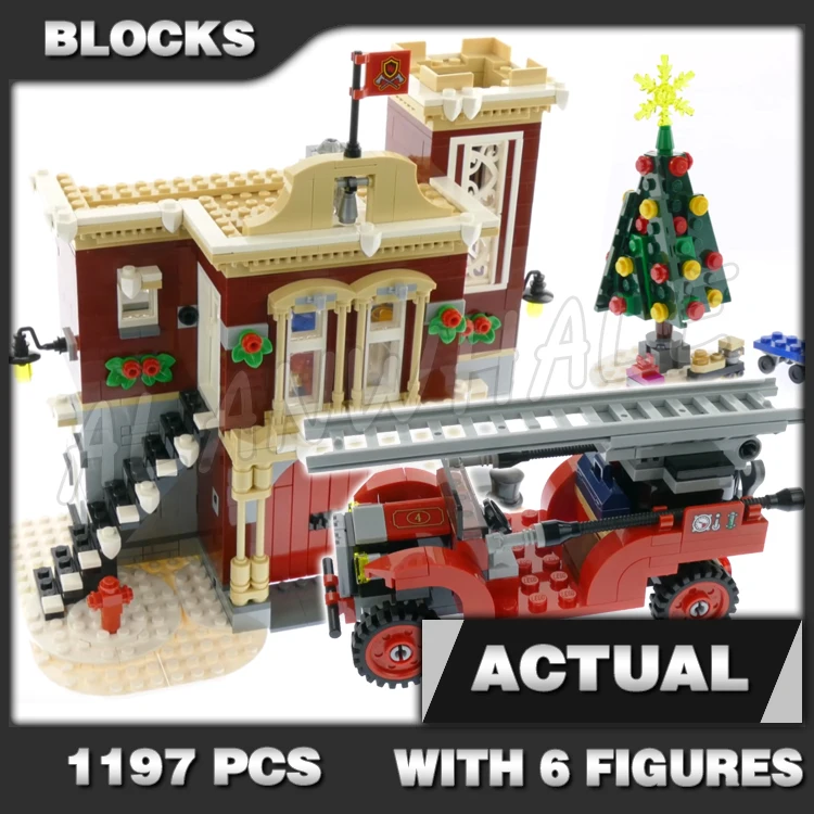 1197 шт. креативный эксперт зимняя деревня пожарная станция грузовик
