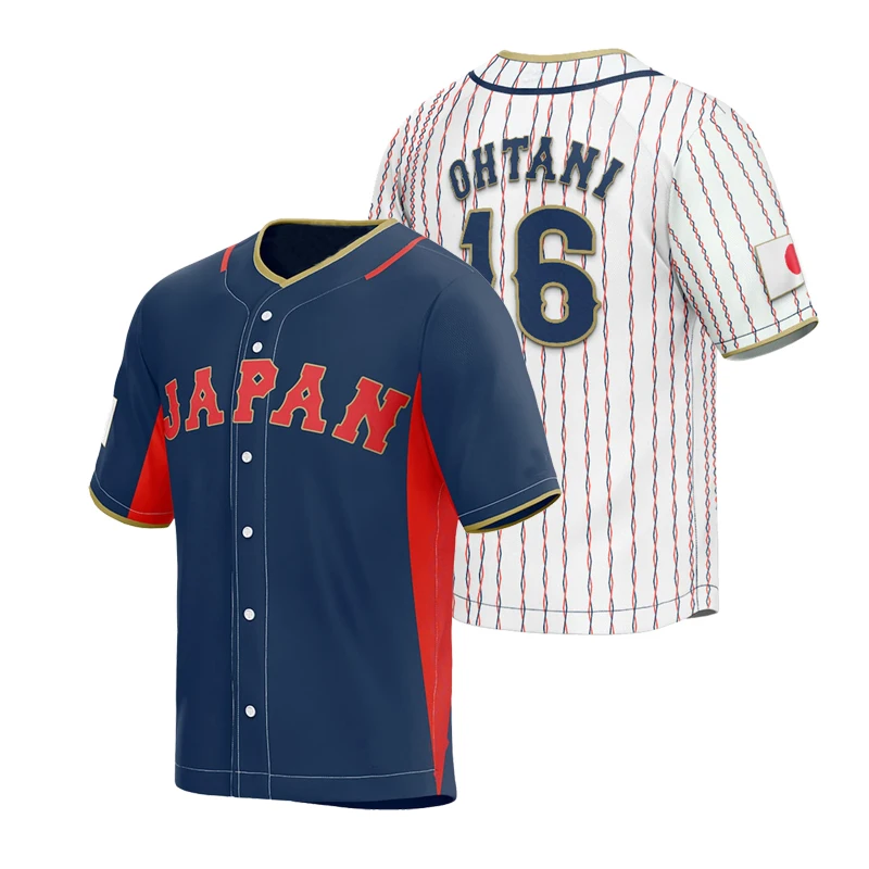 

baseball Jerseys Japan 16 OHTANI Jersey Sewing Embroidery Outdoor Sportswear Hip-hop Black White Blue 2023 World New Summer